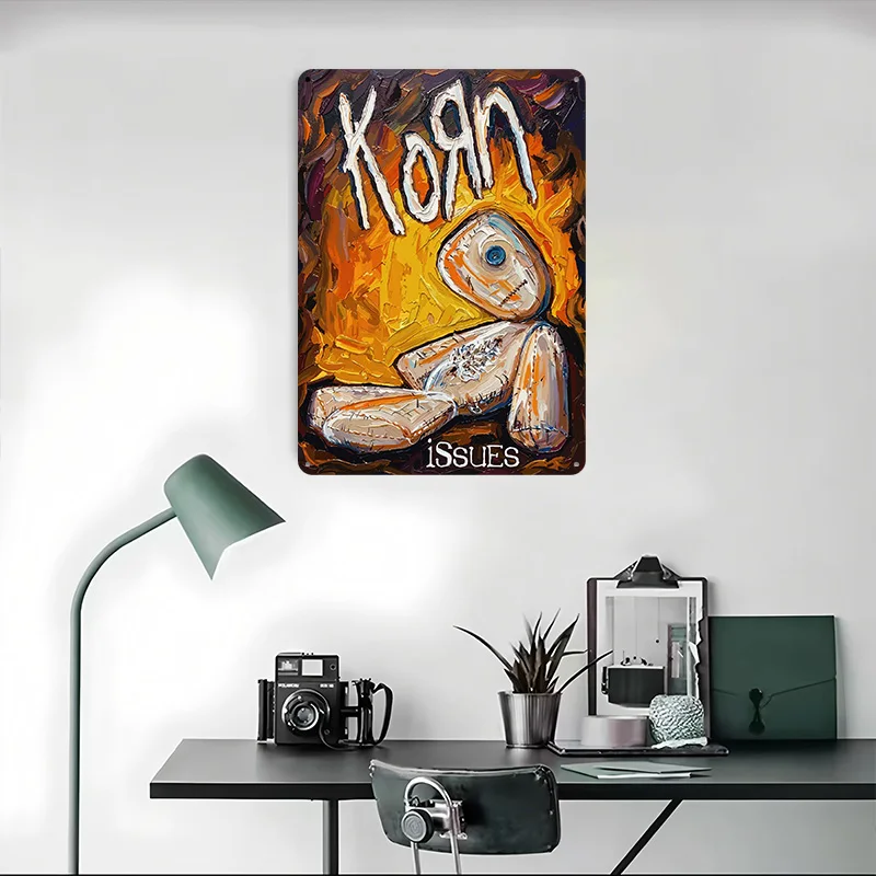 Фото Постер с обложкой альбома Korn, ретро-дизайн, 3D-печать, металлические таблички, настенный декор, подарок для украшения комнаты, роскошный аксессуар для интерьера №4