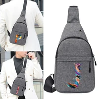 casual handbag chest bag shoulder bags men chest crossbody bags paint letter name pattern school summer trip messengers bag