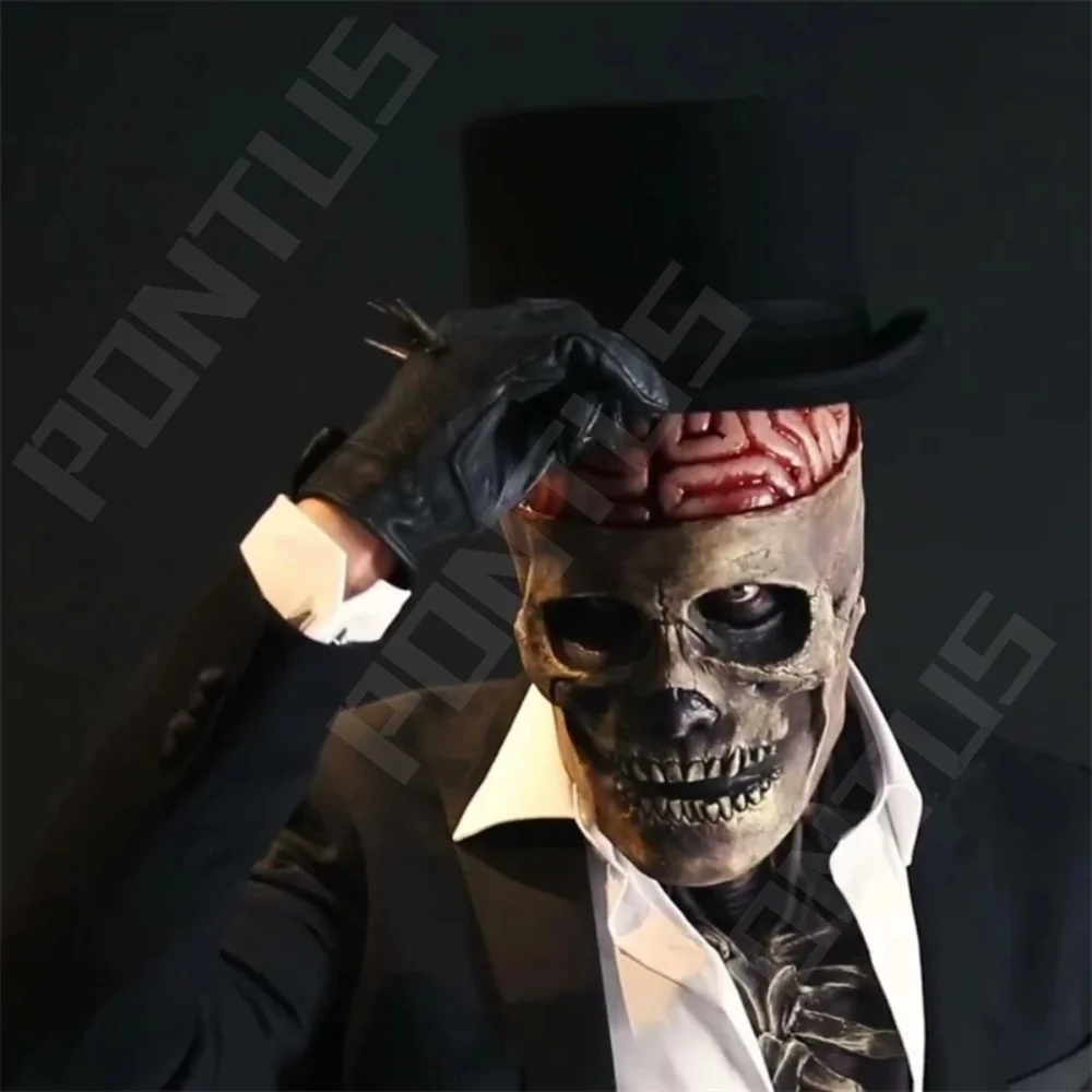 

3D Halloween Horror Mask Reality Full Head Skull Mask Movable Jaw Helmet Skeleton Latex Scary Masks Masquerade Halloween Prop