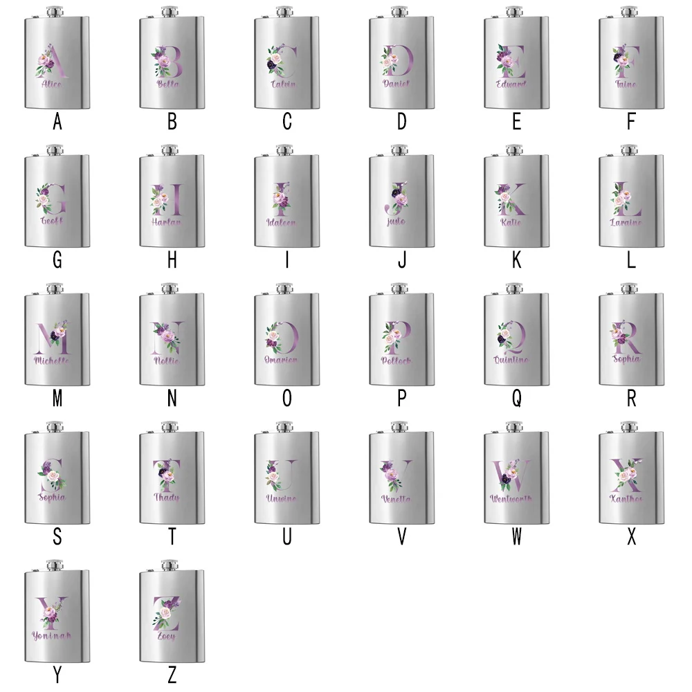Индивидуальное имя фляга на 8 унций металлический горшок для вина из нержавеющей