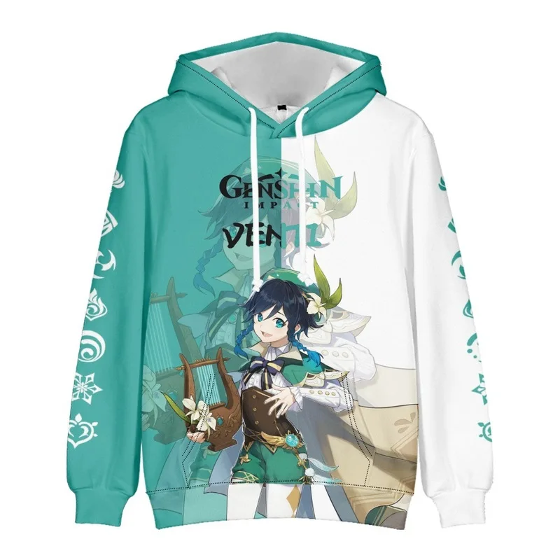 

Модная Толстовка Game Genshin Impact с 3d принтом для мужчин и женщин, толстовка с длинным рукавом, Приталенная толстовка для косплея для мальчиков и девочек, толстовка большого размера