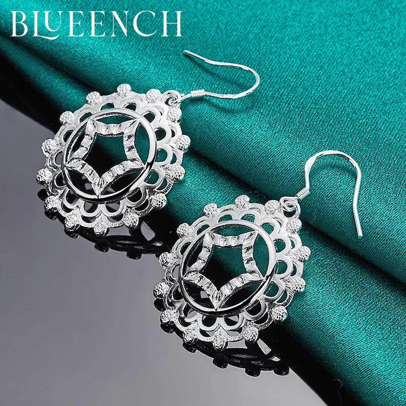 

Blueench 925 Sterling Silver Large Wreath Eardrop Earrings Earrings for Woman Proposal Wedding Party Fashion Jewelry