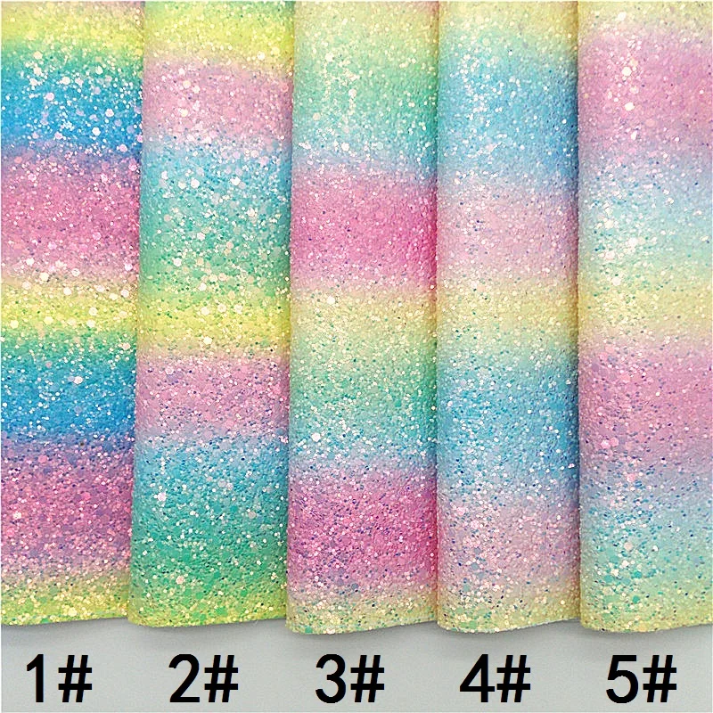 Pastel Радужная блестящая кожа искусственная ткань винил с фетровой подложкой