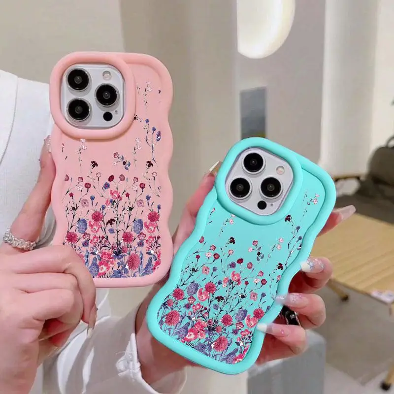 Цветы с волнистыми краями для OPPO A60 A57 4G A77S A77 A76 A36 A79 A92 A72 A98 A96 F11 F9 RENO 11 8 7 6 5 Pro 11F 2F 2Z 6Z