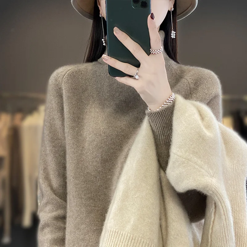 Новинка кашемировый свитер Женский пуловер с высоким воротником женский модный