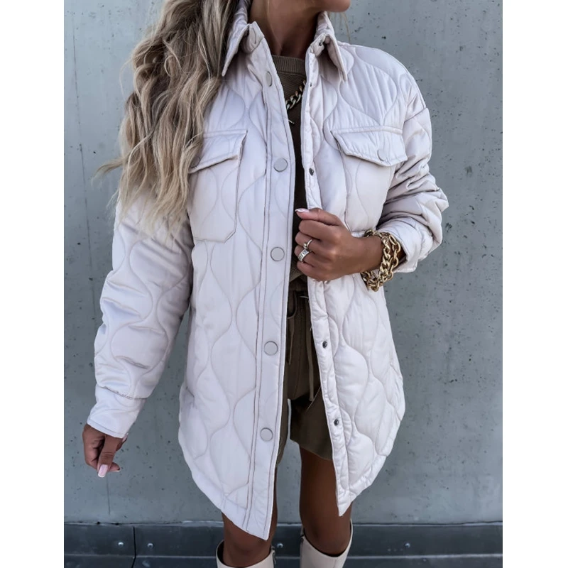 

Winter Jacket Women Plaid Lapel Single Breasted Padded Jackets Streetwear Loose Winter Coat Woman Lugentolo