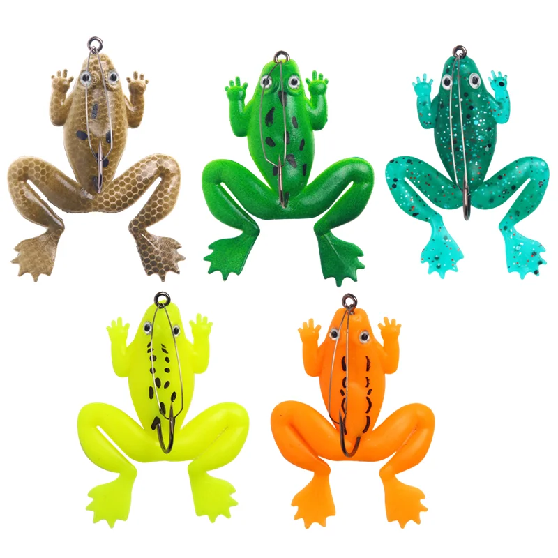 

1PCS Floating Silicone Soft Bait Simulation Artificial Bait 6cm 5.2g Artifcal Single Hook Fishing Swing Frog Soft Bait