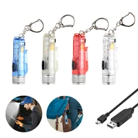 mini led keychain flashlight usb rechargeable multifunctional lamp for camping night lantern portable outdoor lighting lights