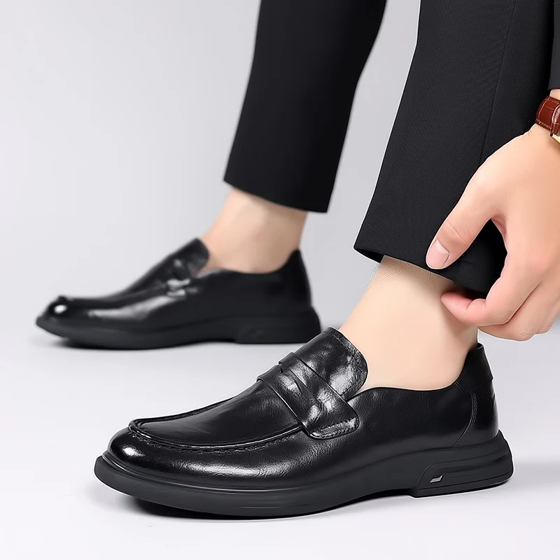 

Casual Leather Shoes 2023 Men's Trend Versatile Lefu Shoes with Hand Grip Pattern British Business Soft Sole Formal Shoes