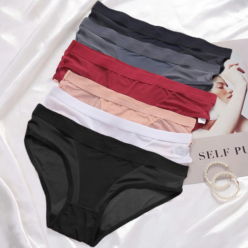 

1PC Seamless Underwear Women Sexy Hollow Out Briefs Transparent Low Waist Women's Panties Breathable Female Underpants Pantys