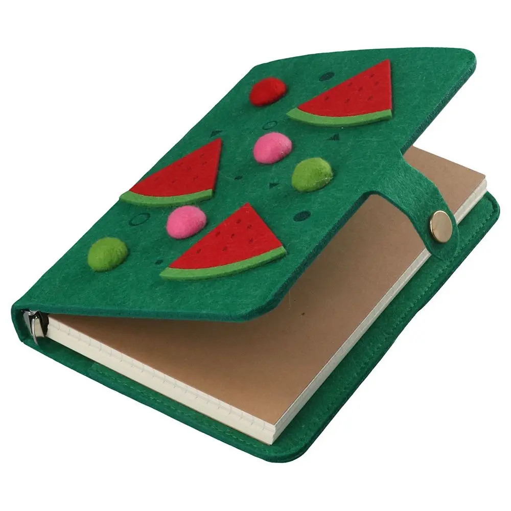 

watermelon A6 Notebook Soft Skin High quality felt Green Notepad Red Notebook Office