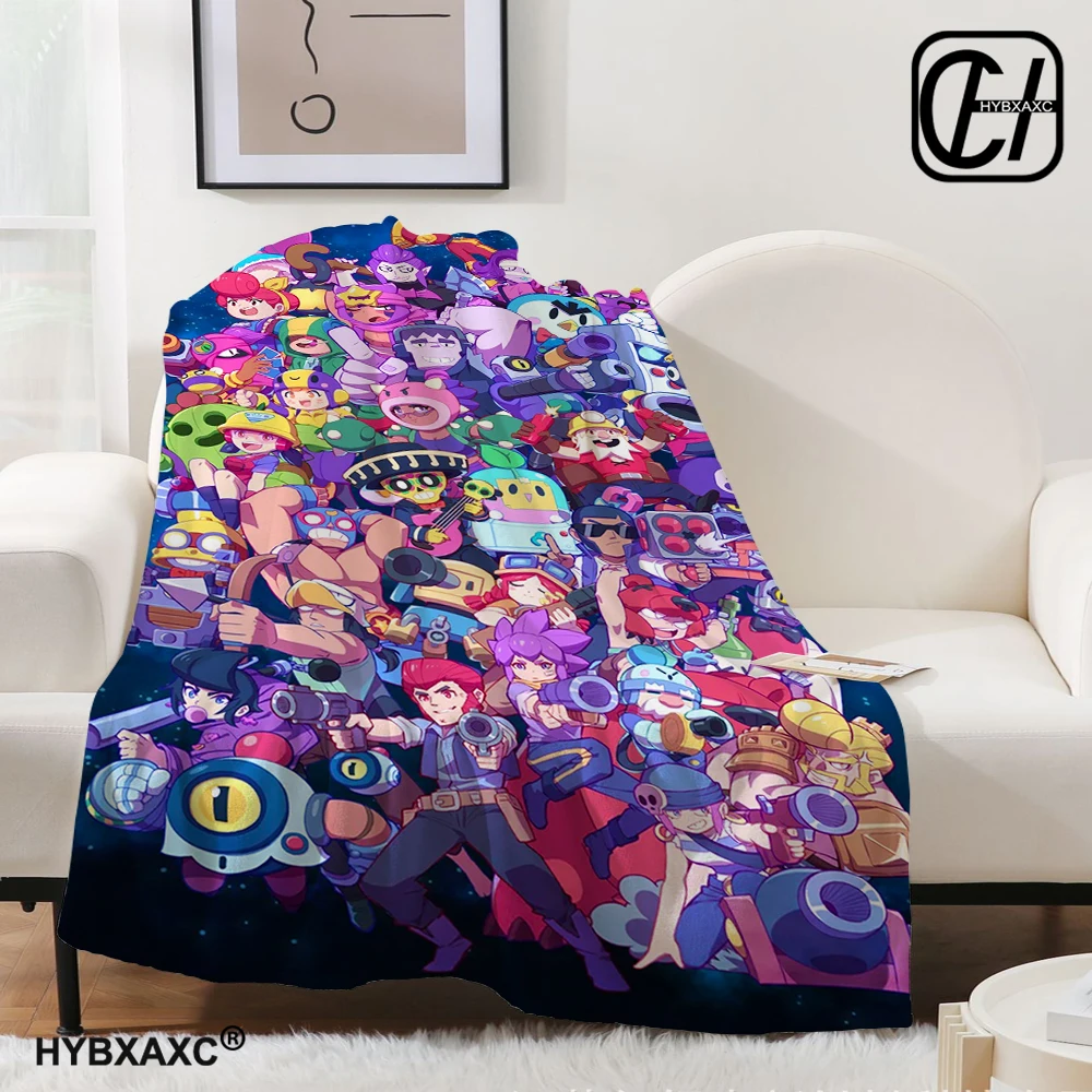 Braws-Star Fleece Throw Blanket Fashion Video Game for Bed Car Warm Quilt