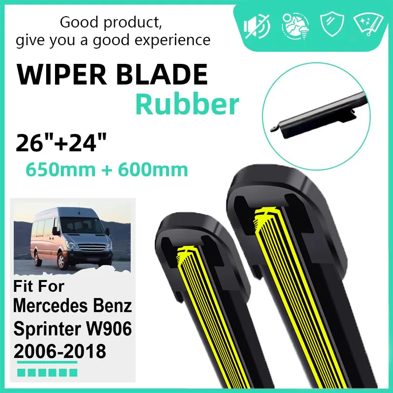 

Резиновые щетки стеклоочистителя автомобиля для Mercedes Benz Sprinter W906 2006-2018, передние резиновые аксессуары 2013, 2014, 2015, 2016, 2017, 2018