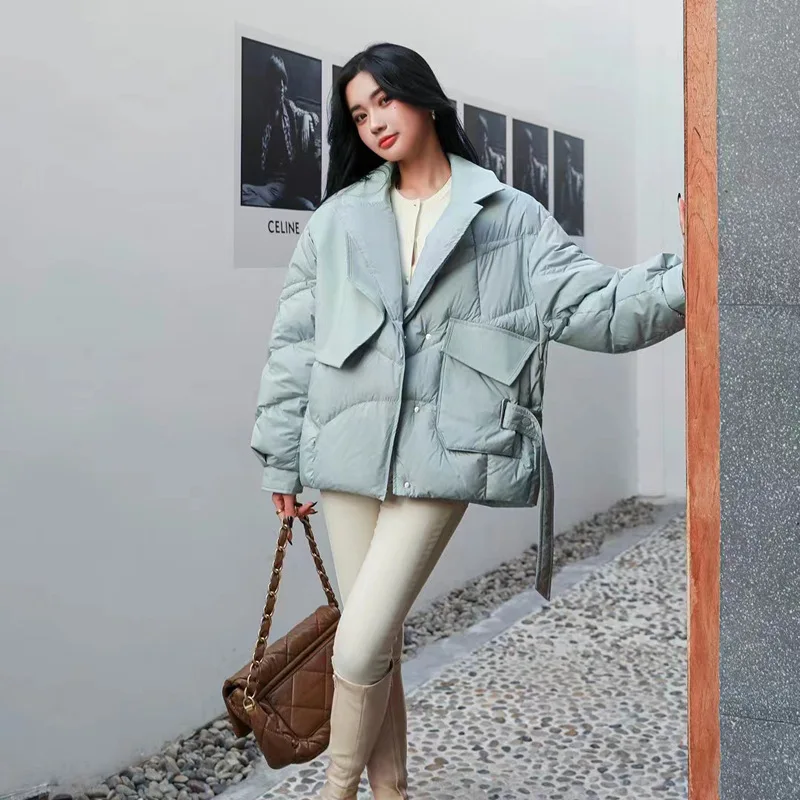 Winter 2022 New Casual Everything Loose White Eiderdown Jacket Jacket with A Small Sense of Design Winter Coats Women