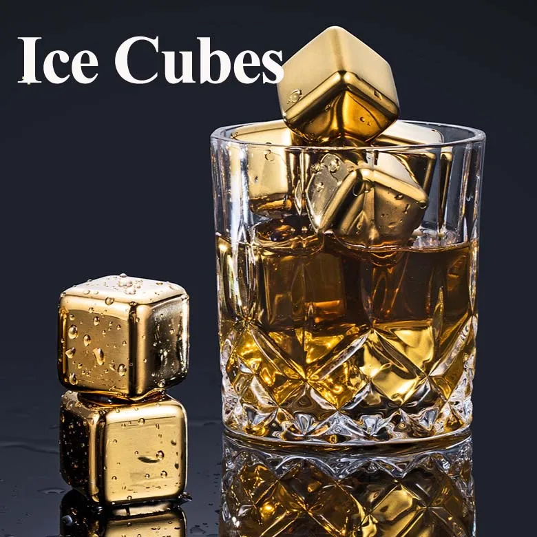 

Stainless Steel Ice Cubes Reusable Chilling Stones Cooling Whiskey Rocks Cooling Ice Cube for Whisky Cocktail Wine Barware Tool