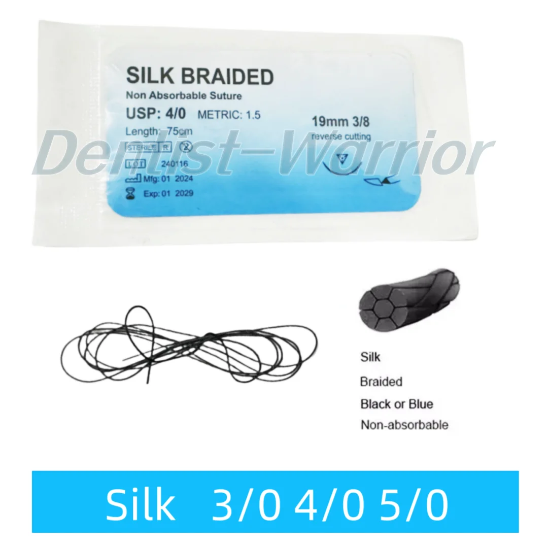 50 шт. стоматологические шовные плетеные невпитывающие игольные практические