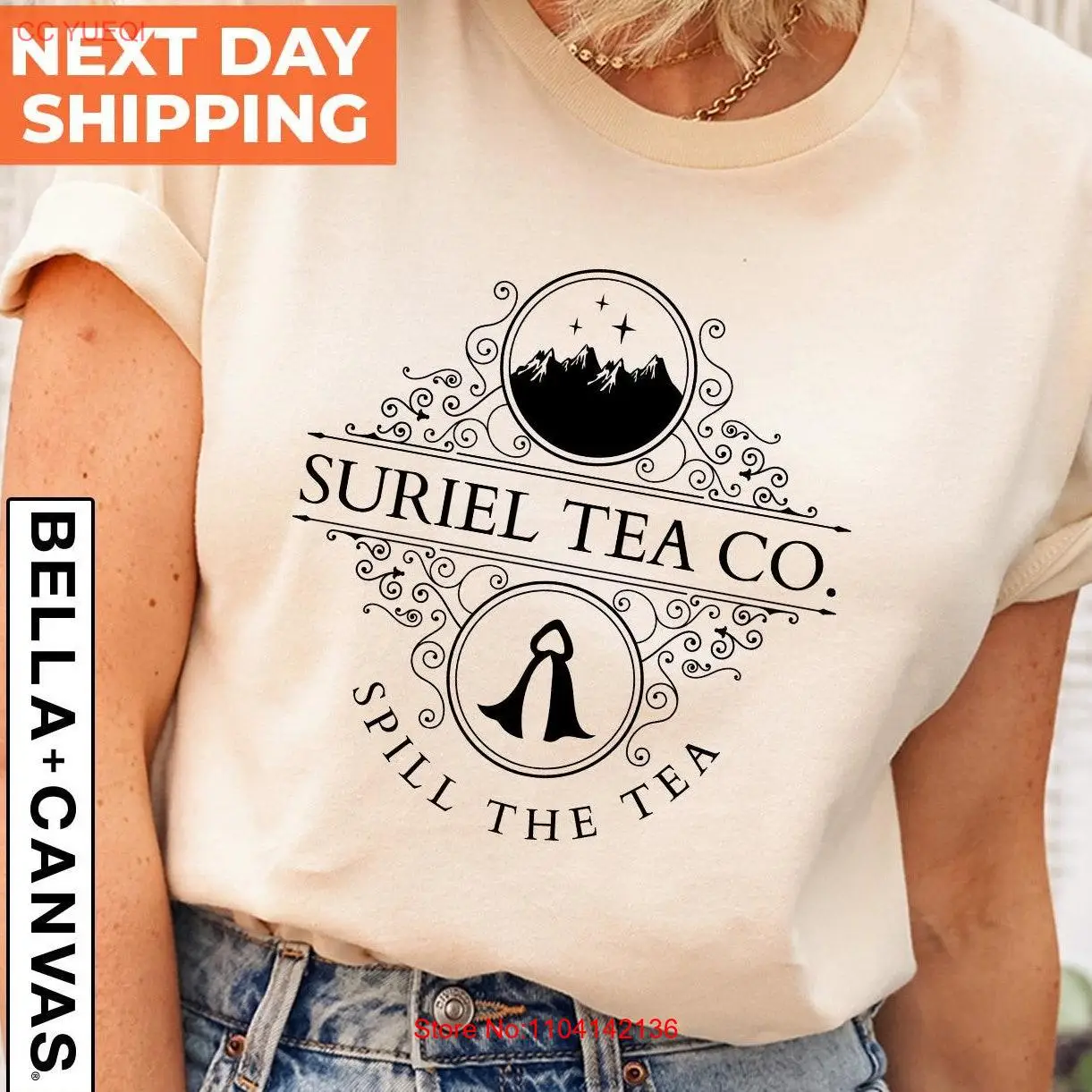 Футболка Suriel Tea Co ACOTAR House Book Bookish Literary Lover с длинными или короткими рукавами