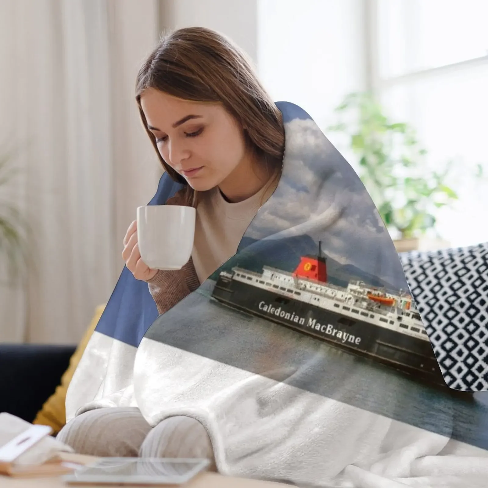 MV Caledonan Isles Brodick Harbor Остров Арран Плед Диван Одеяло Кровать Пледы