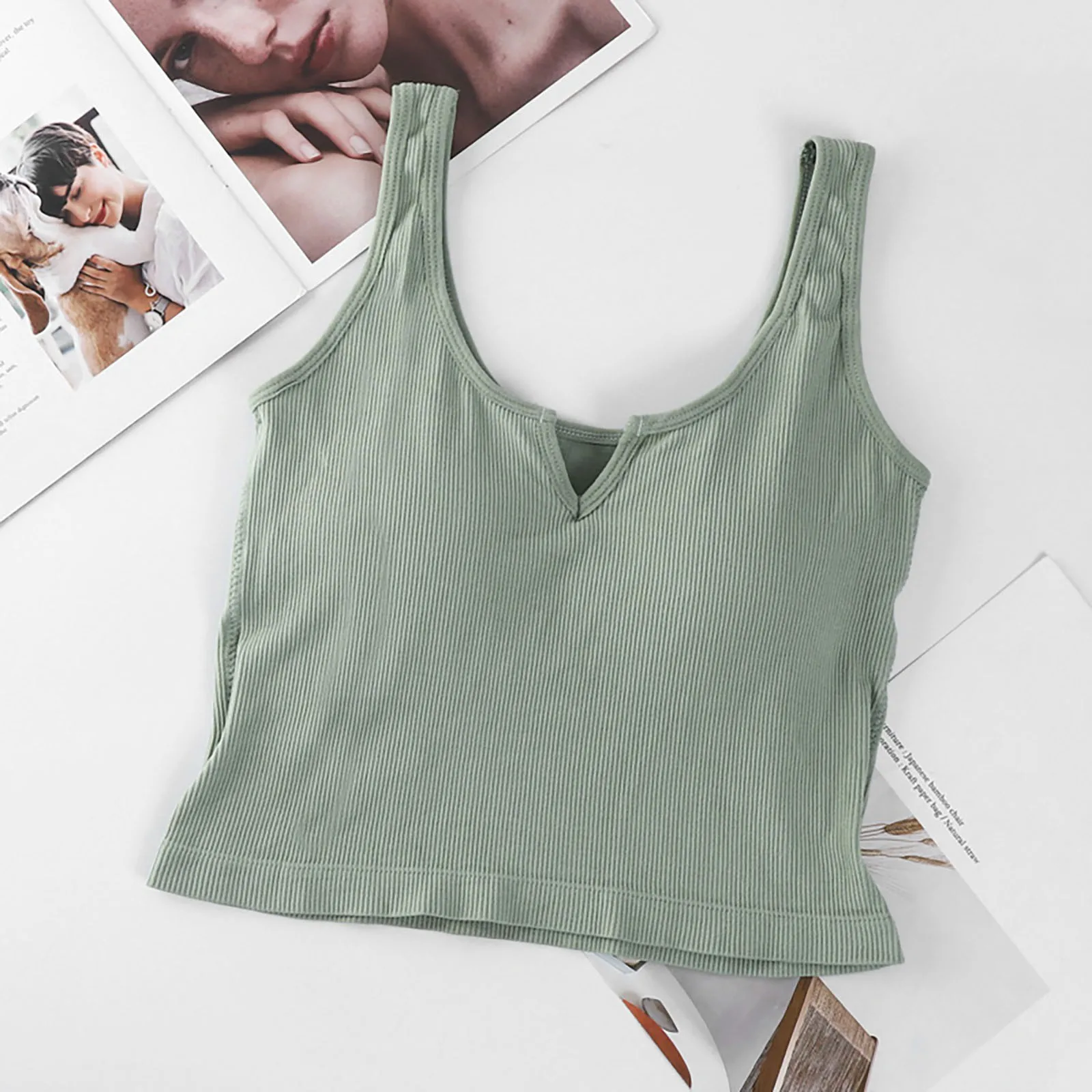 Топ женский бесшовный спортивный без рукавов пикантный бюстгальтер-труба