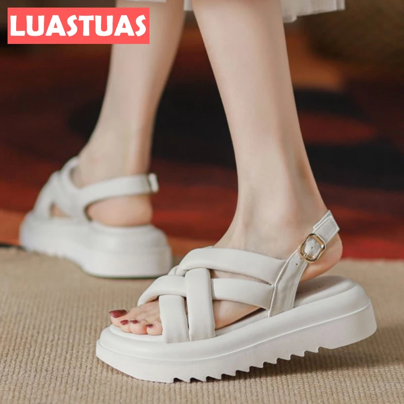 

LuasTuas 2022 New Women Sandals Thick Bottom Buckle Fashion Summer Ladies Shoes Sin Style Vacation Woman Footwear Size 35-39