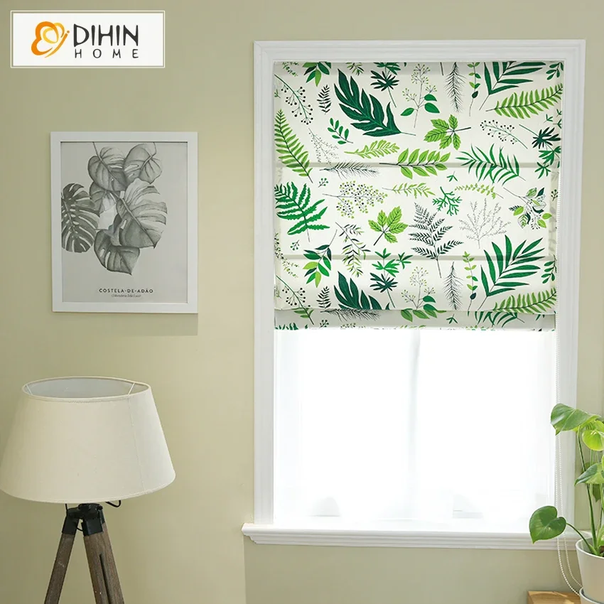 DIHIN HOME занавески с принтом натуральных листьев римские шторы для гостиной
