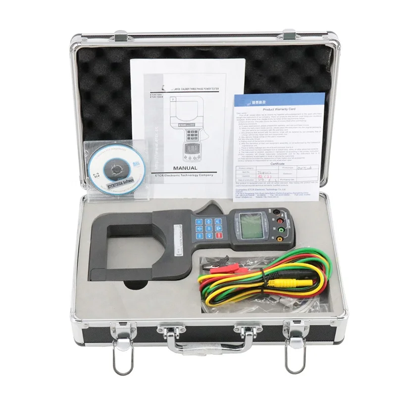 

Digital Three Phase Power Clamp Meter AC 0.0A-2000A Tong Tester Current