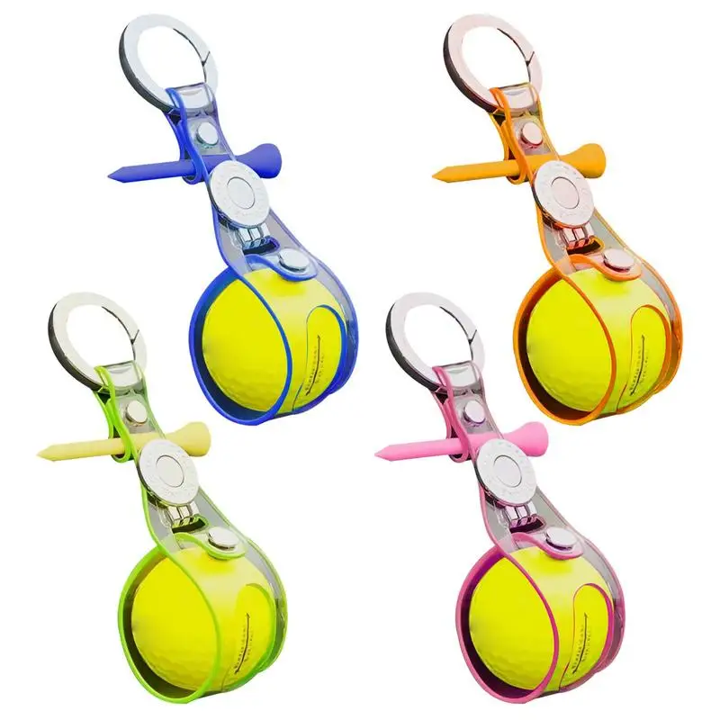 Holder Non Stick Golf Ball Organizer With Magnetic Buttons Aluminum Keychain Outdoor Golf Storage Pouch For Golfer
