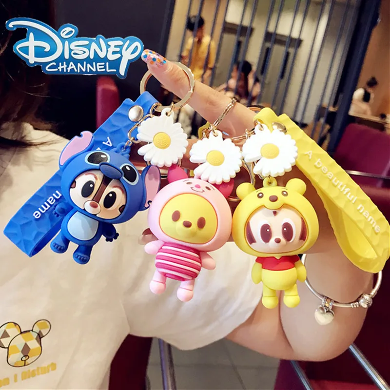 

NEW Anime Disney Keychain Kawaii Cartoon Mickey Mouse Minnie Figure Donald Duck Key Chain Model Kids Toys Children Gift