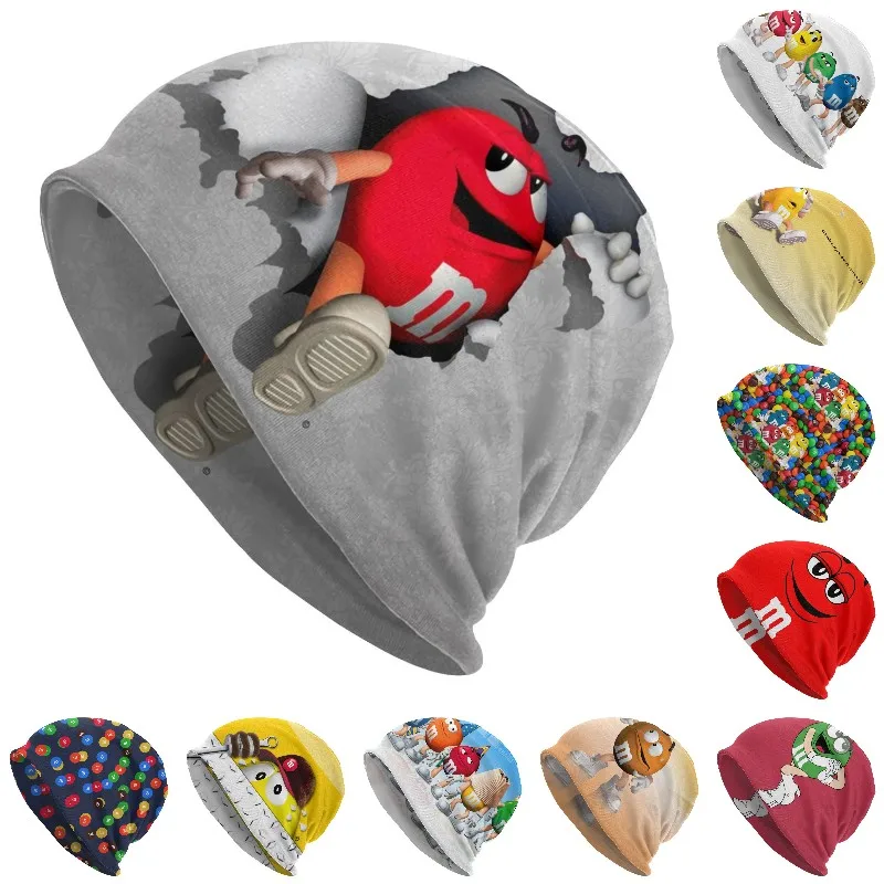 

Unisex M&M's Sweet Chocolate Candy Slouchy Beanie Hat Women Men Fashion Knitted Skullies Beanies Caps for Winter Ski