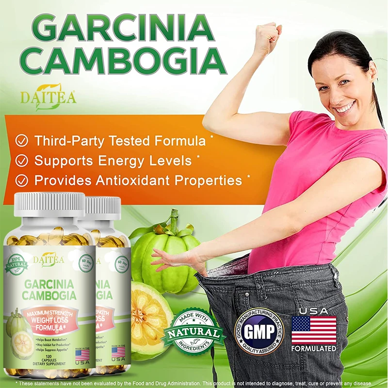 

Daitea Garcinia Cambogia Extract Weight Loss HCA Supplement 100% Pure Fat Burner Diet Detox Pills Men Women