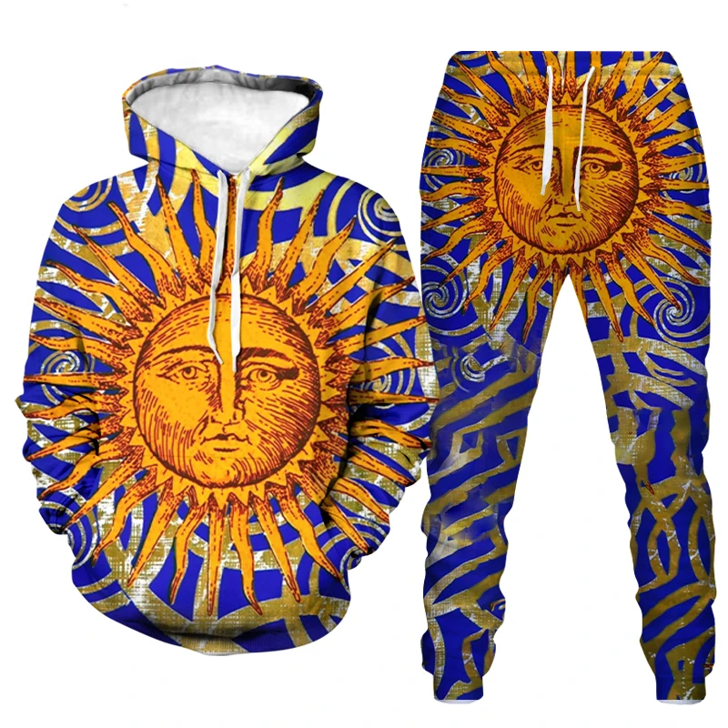 

2022 New Autumn/winter Hoodie Suit Men's 3D printed casual sports hoodie suit