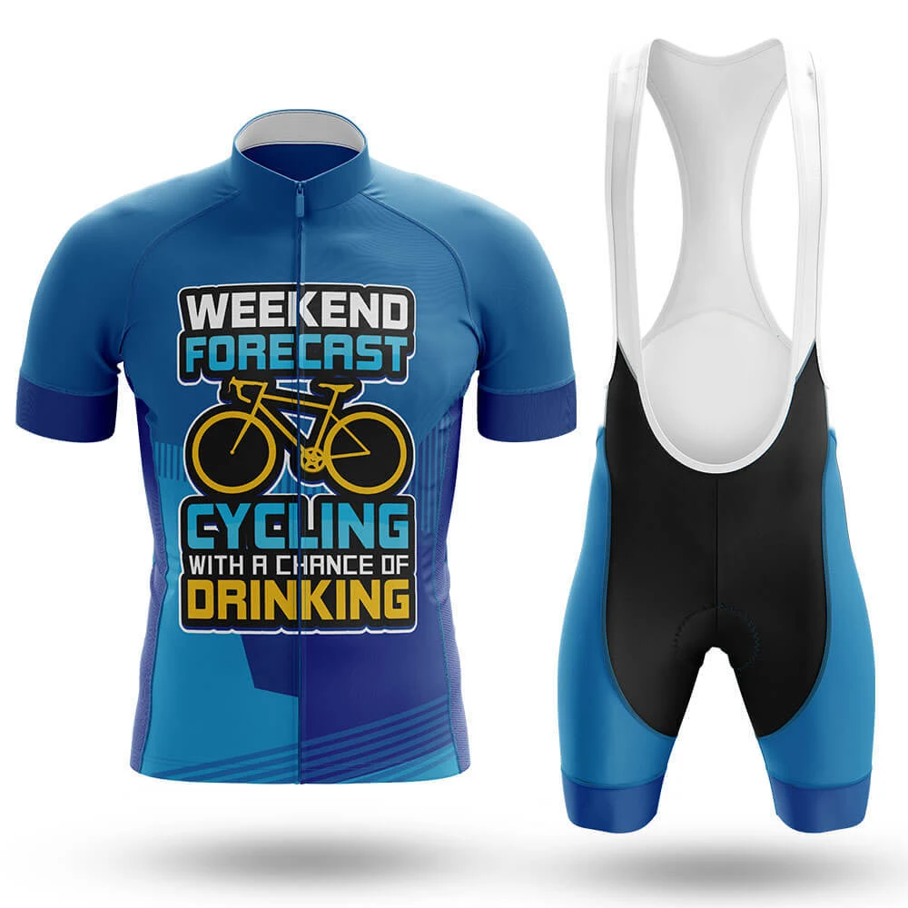 

Weekend Forcast Cycling With A Chance Of Drinking Cycling Jersey Set Bib Shorts Suit Bicycle Wear MTB Bike Kits Clothing