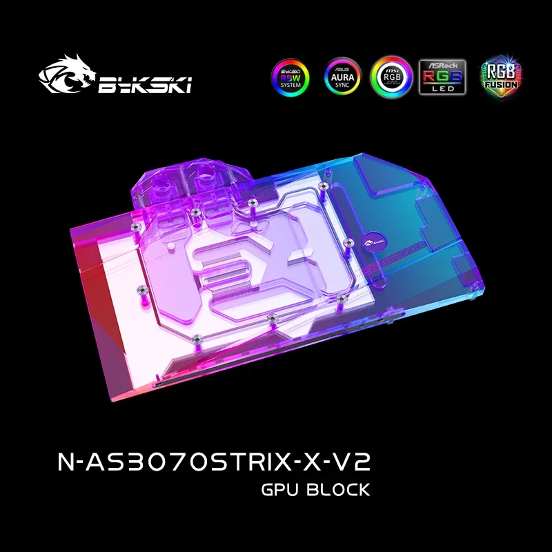 Водяной блок графического процессора Bykski для видеокарты Asus RTX3060Ti 3070 STRIX 5 В ARGB SYNC