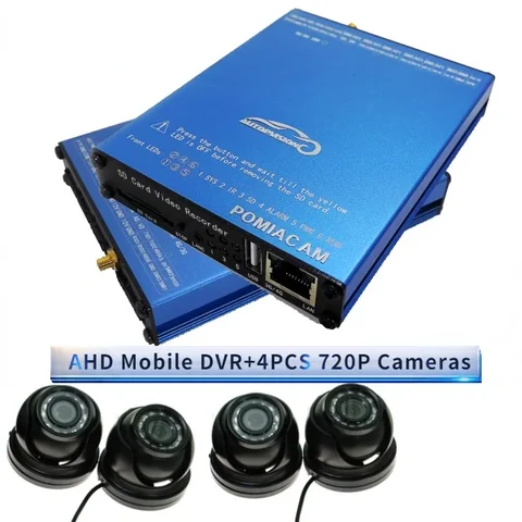 SDVR104 AHD 720 4CH 4G Автомобильный Мобильный DVR SD-карта охранная система видеонаблюдения с WIFI GPS отслеживание 5M HD расширенные кабели