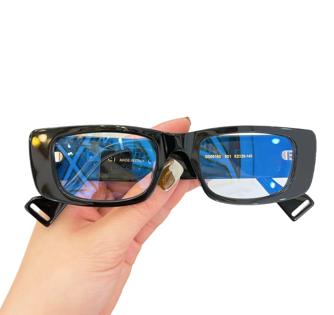 

HIGH QUALITY LUXRURY BRAND DESIGNER EYEWEAR 2023 Fashion Trend Rectangular Women Sunglasses GG0516S Custom Myopia Glasses