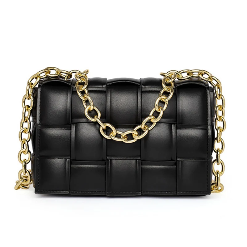 

New Ladies Chain Solid Color Shoulder Bag Shoulder Diagonal Woven Bag