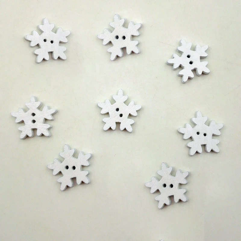 

100 шт., детские деревянные снежинки, 18 мм