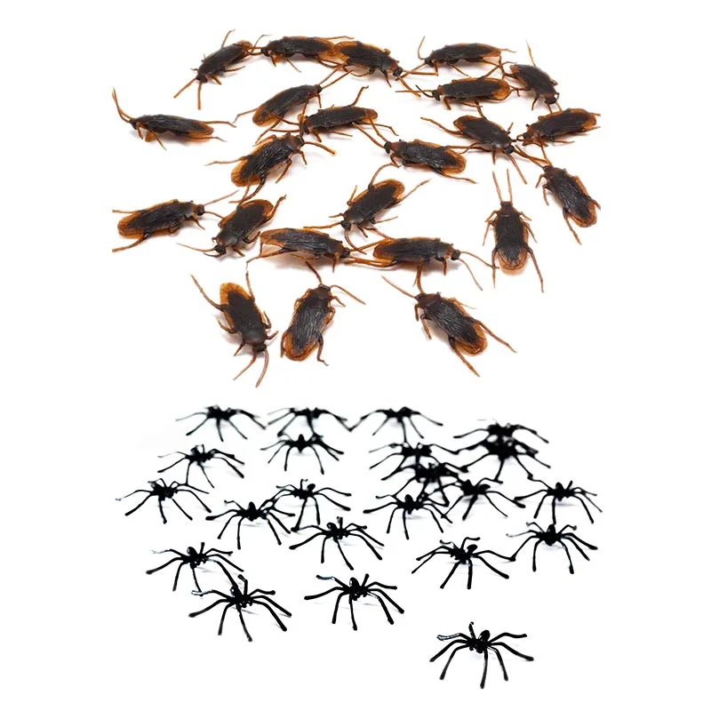 

Искусственные пластиковые тараканы на Хэллоуин, 12 шт., приманка, реквизит, игрушка, декор для фокусов и 50 шт., маленький черный пластиковый по...