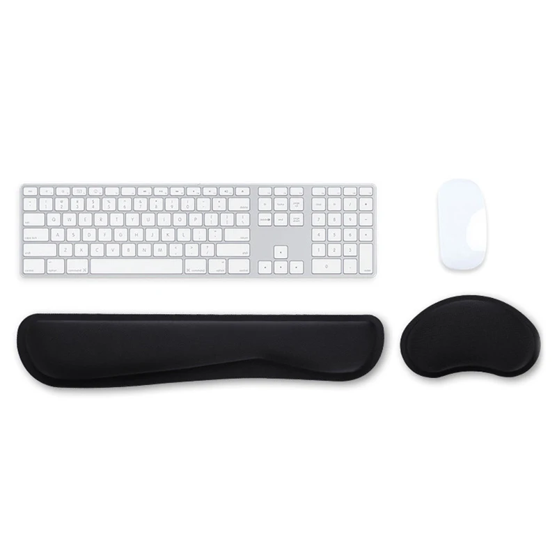 

Office Keyboard & Mouse Pad With Wrist Rest Non-slip Soft Rubber Wrist Rest Mouse Keyboard Pad for Computer Accessories