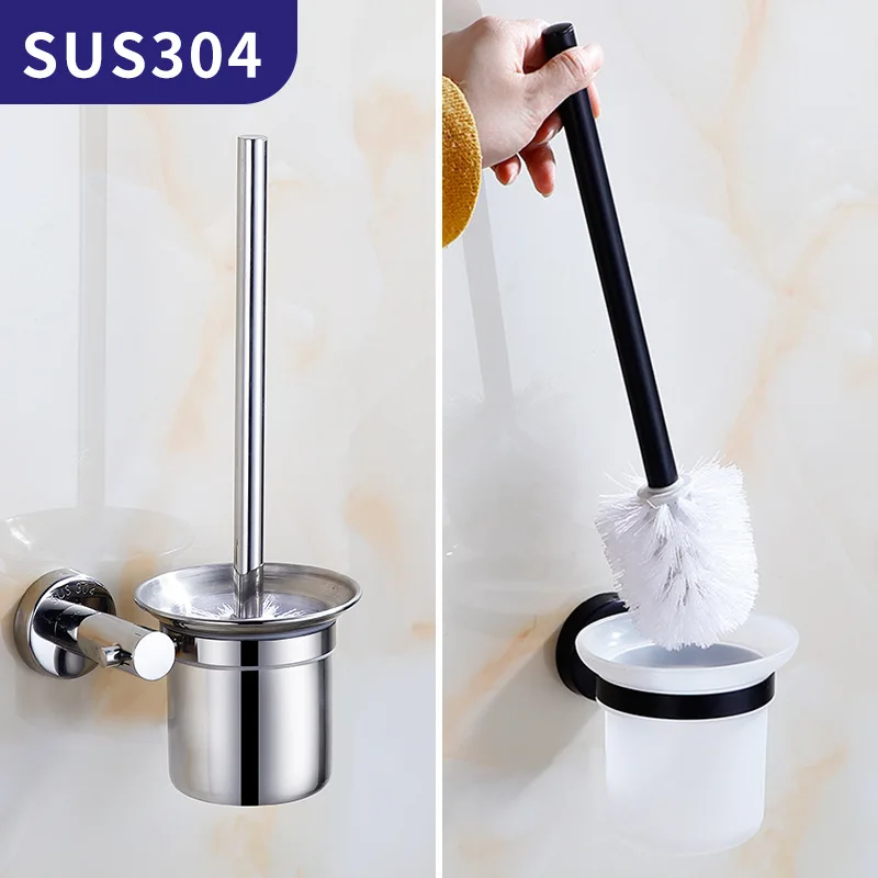 

Mounted Toilet Brush 304 Stainless Steel Cleaning Brush toilet accessories bathroom brosse wc cleaning products for home