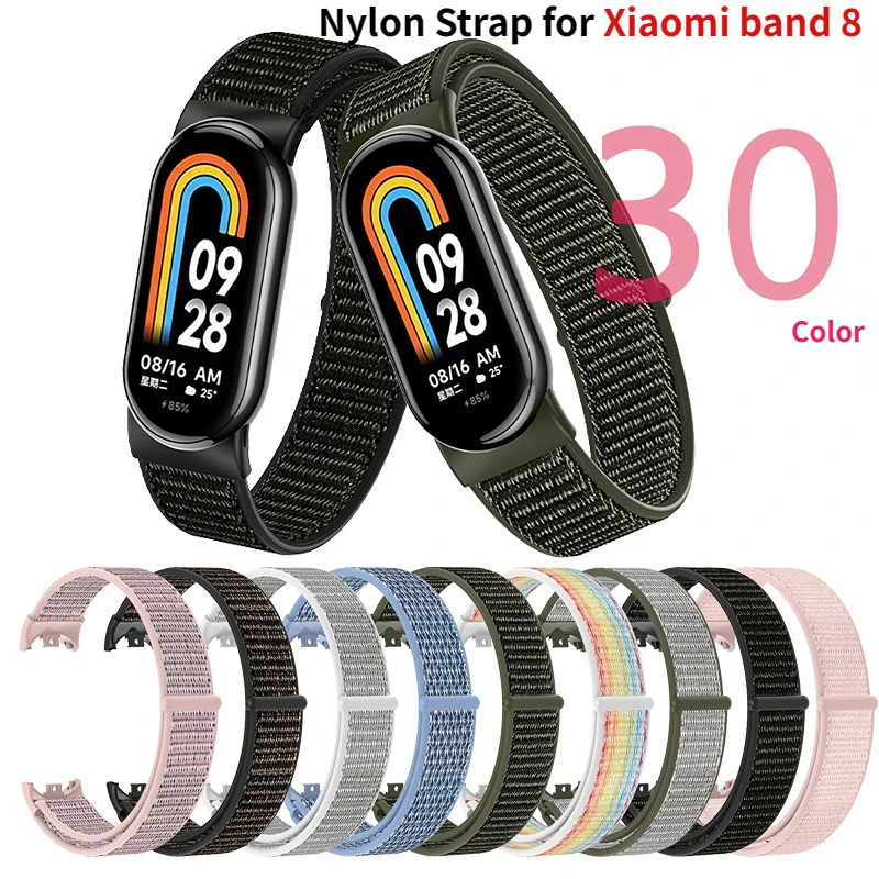 

Ремешок нейлоновый для Xiaomi mi band 8, сменный спортивный Воздухопроницаемый браслет для смарт-часов Mi band 8