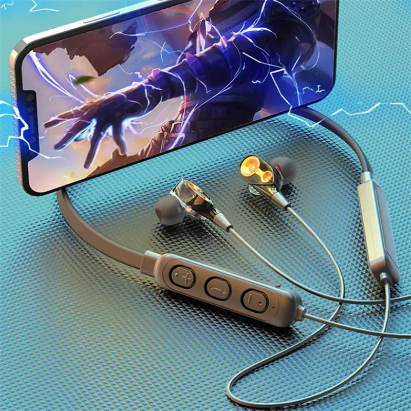 

Wireless Bluetooth-compatible Headset Hanging Neck Sports Earphone Noise Reduction Stereo Game Music Headphone With Microphone
