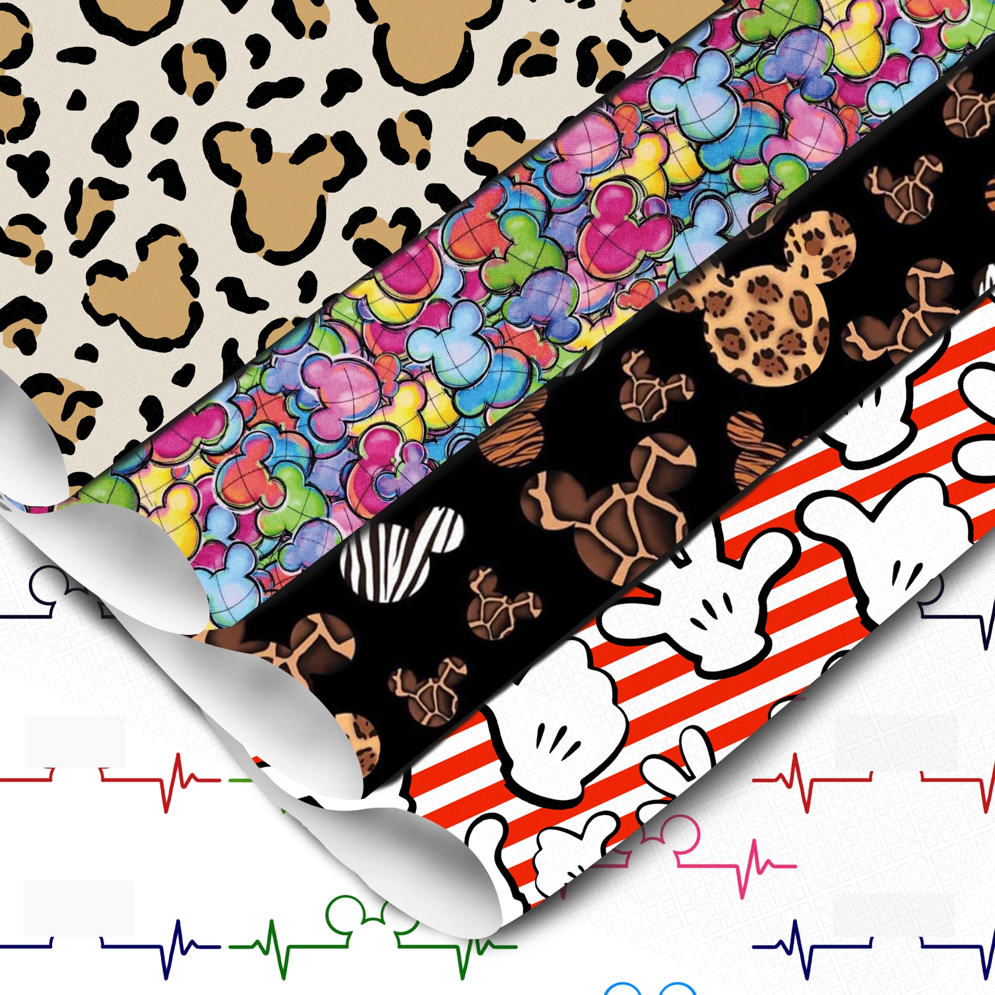 20*33cm Heart Love Animal Geometric Patterns Leopard Hand Palm Faux Leather Sheet DIY Making Bows Earrings Bag Vinyl