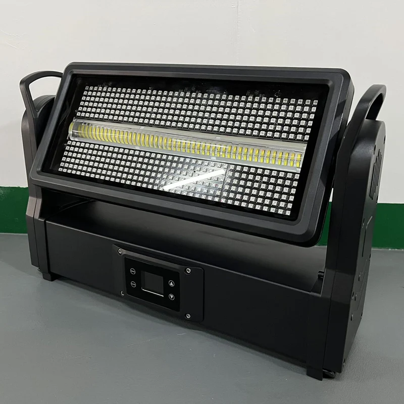 Фото Светодиодный прожектор IP65 DMX 1000 Вт, полноцветный RGB, вращающаяся голова, стробоскоп для баров, дискотек, клубов, сценического освещения №1