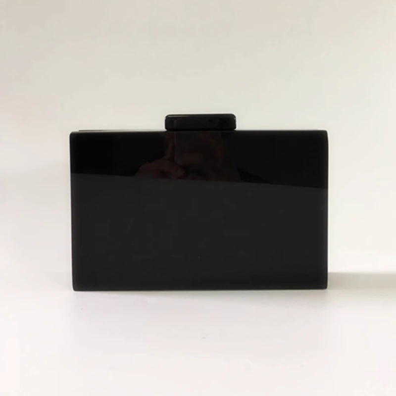 New Look Geometric Patchwork Acrylic Evening Bag Stylish Vintage Hard Box Handbag Prom Party Lady Clutch Chic Trendy Chain Purse