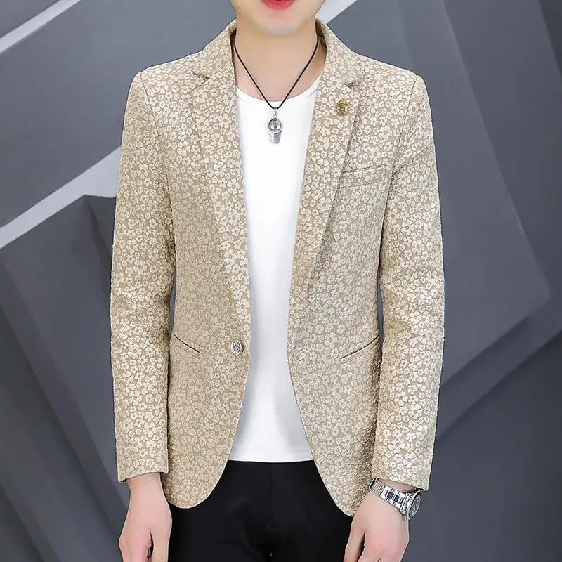 

2023 Autumn Suit Men's Youth Slim-fit Small Suit Dress Single Western Top Jacket