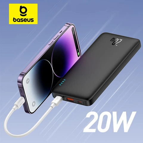Baseus Power Bank 10000/20000 мАч с быстрой зарядкой для iPhone и Xiaomi — внешний вид товара