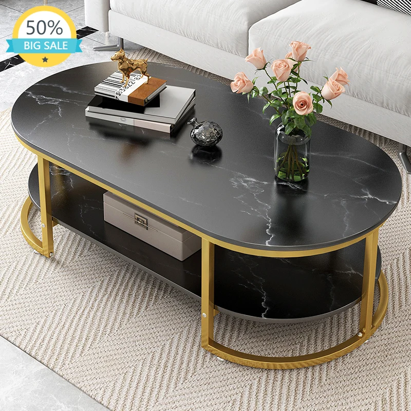 

Modern Design Luxury Coffee Table Living Room with Storage Round Marble Design Nightstands Wooden Mesas Bajas Home Furniture QF