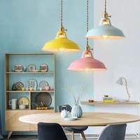 retro industrial style pendant light colorful restaurant kitchen ceiling lamp vintage hanging lampshade decorative chandelier