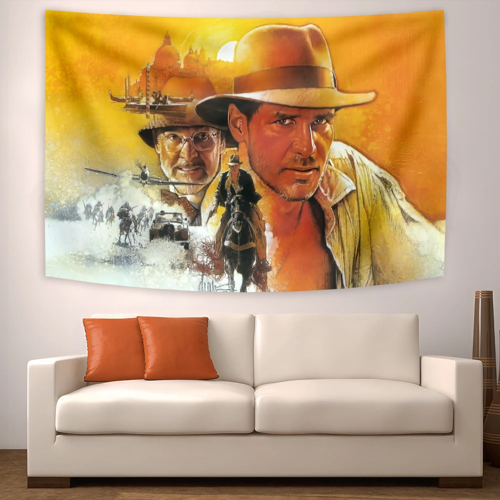 Флаг Индианы Джонс и постер фильма Последние походы принт классический гобелен